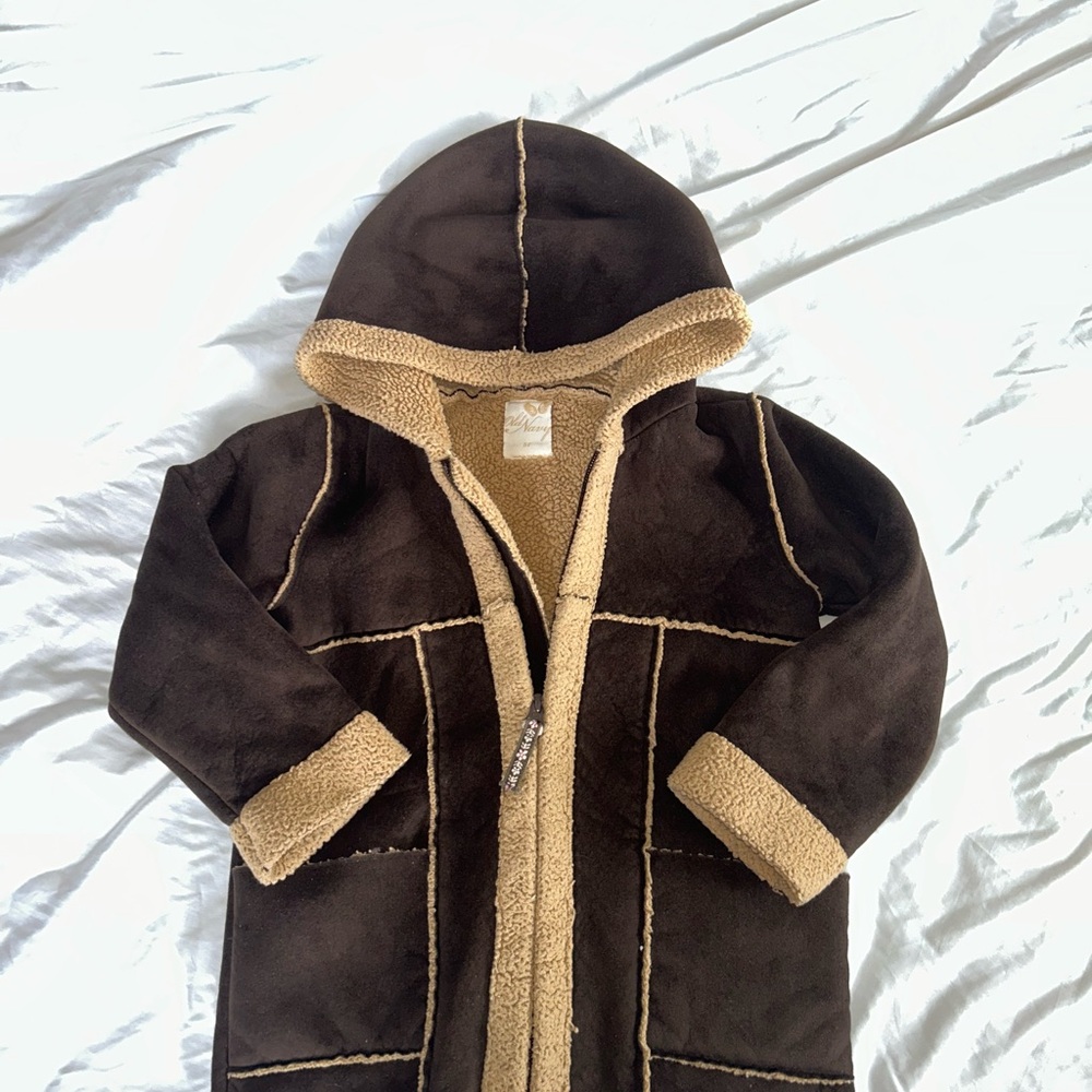 Kids Old Navy Brown Jacket with Cream Lining
